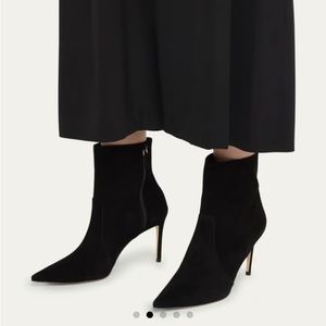 Stuart Weitzman black high heel calf hair booties US9.5